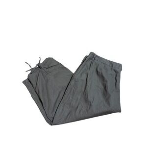 Brown Linen Cotton Blend Cropped Capri Pants Womens 16